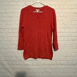 Croft & Barrow Women’s Cable Knit Henley Sweater – Size Medium 🍂✨